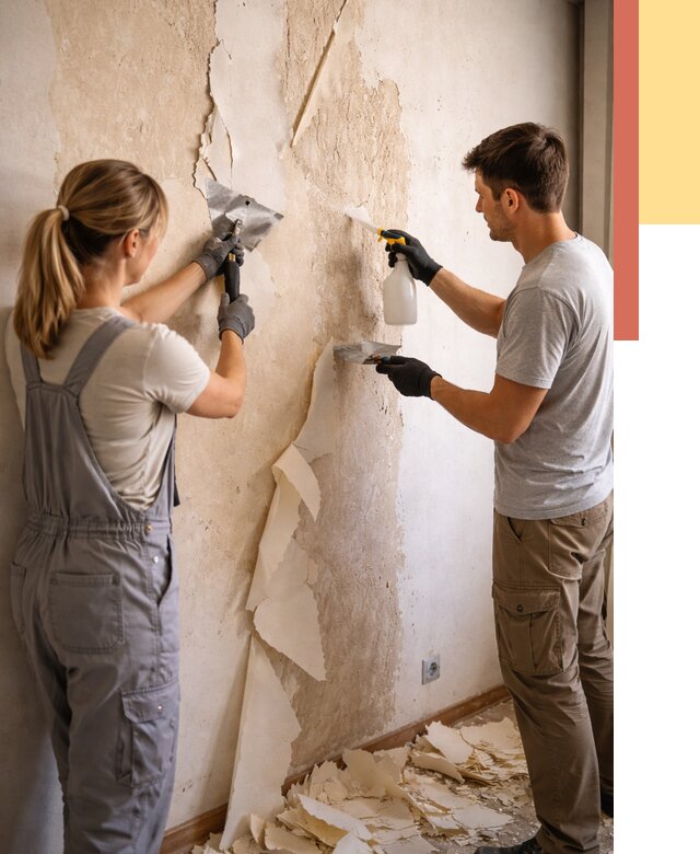 Снятие старых обоев в Великих Луках от 5427 руб. под ключ недорого | ОТДЕЛОЧНИК-Вкл