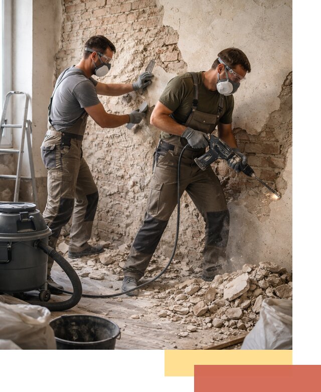 Демонтаж штукатурки со стен в Великих Луках быстро и аккуратно