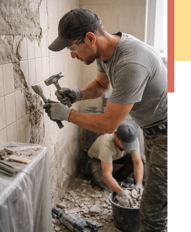 Демонтаж плитки со стен в Великих Луках от 879 руб. — быстро и недорого | ОТДЕЛОЧНИК-Вкл