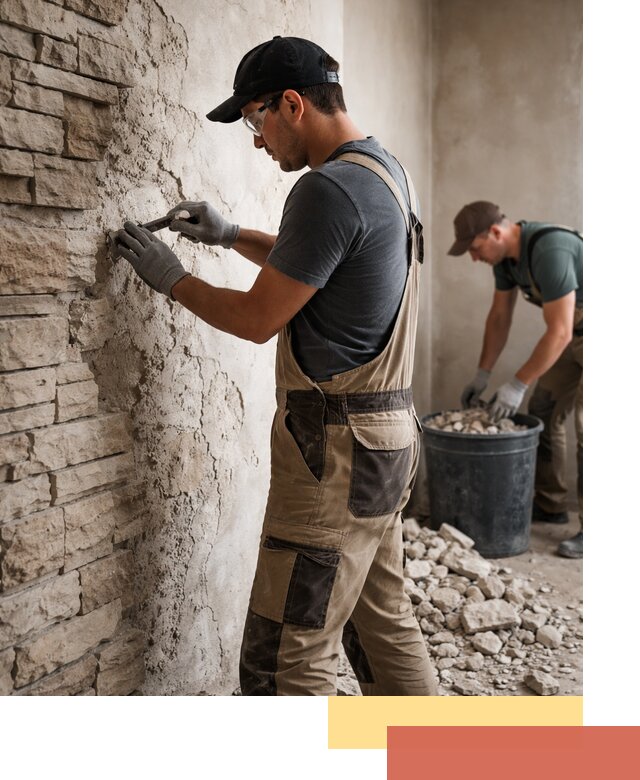 Демонтаж декоративного камня в Великих Луках профессионально и безопасно