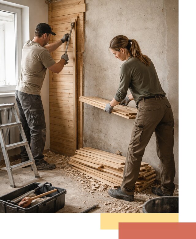 Демонтаж вагонки со стен в Великих Луках — профессиональный демонтаж