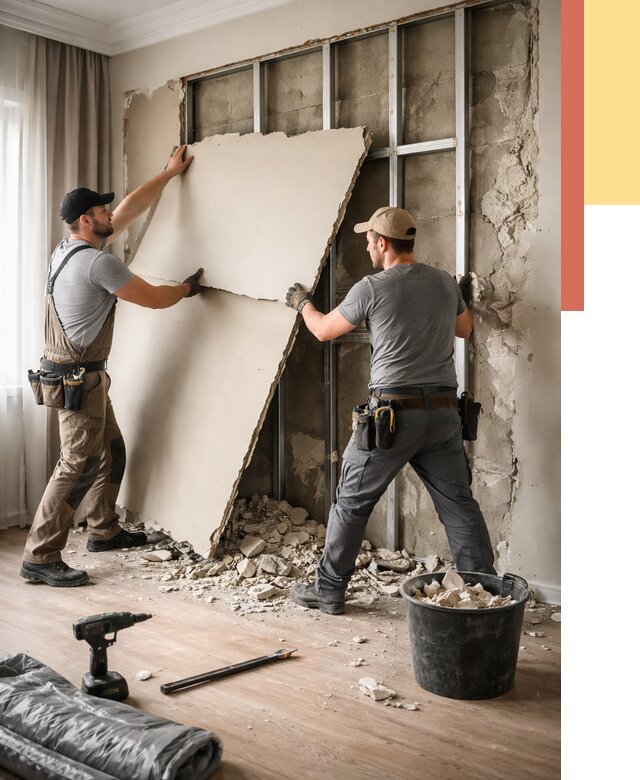 Демонтаж гипсокартона со стен в Великих Луках от 362 руб. — услуги демонтажа | ОТДЕЛОЧНИК-Вкл