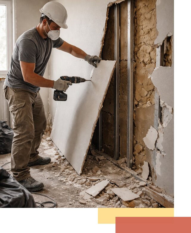 Демонтаж гипсокартона со стен в Великих Луках качественно и быстро