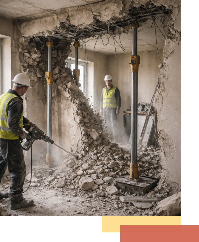 Снос несущих стен в Великих Луках с гарантией безопасности и качества