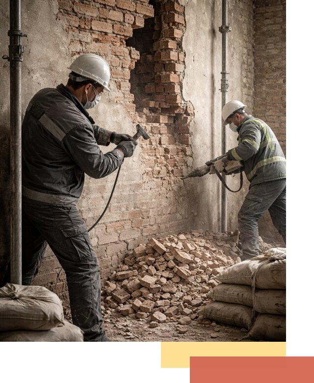 Демонтаж кирпичных стен в Великих Луках быстро и безопасно