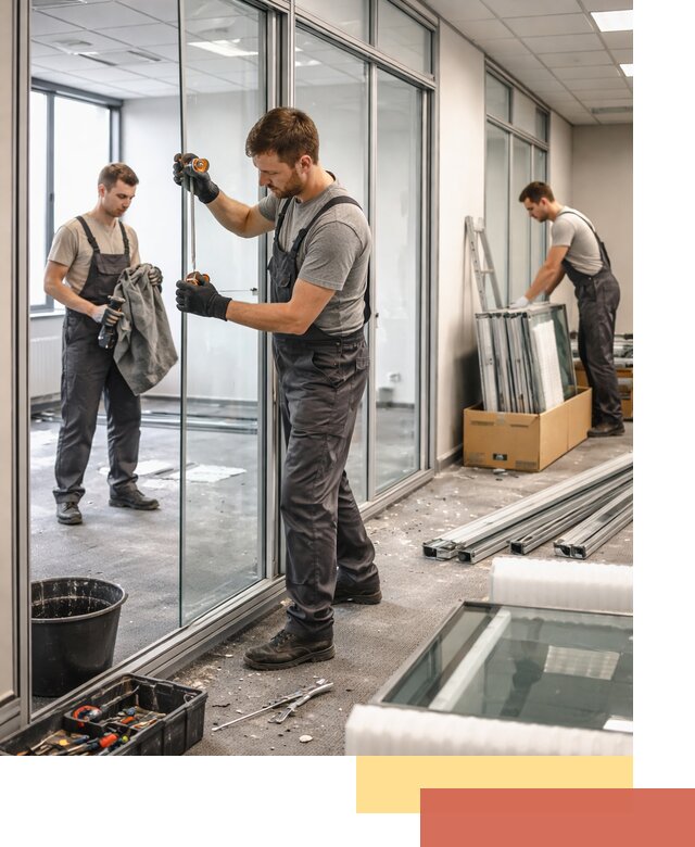 Демонтаж стеклянных перегородок в Великих Луках быстро и безопасно