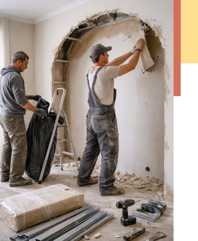 Демонтаж арки из гипсокартона в Великих Луках от 3618 руб. — услуги под ключ | ОТДЕЛОЧНИК-Вкл