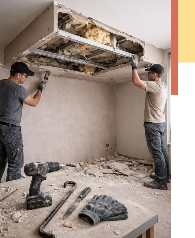 Демонтаж короба из гипсокартона в Великих Луках от 1571 руб. — быстро и недорого | ОТДЕЛОЧНИК-Вкл