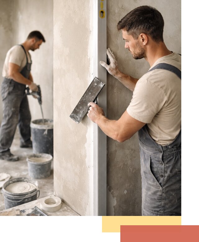 Выведение углов стен в Великих Луках: монтаж и оштукатуривание