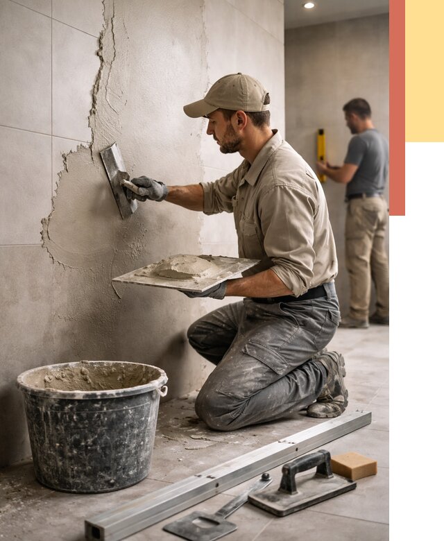 Штукатурка стен в ванной в Великих Луках от 4652 руб./м² — выравнивание под ключ | ОТДЕЛОЧНИК-Вкл