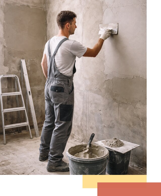 Штукатурка стен в ванной под ключ в Великих Луках