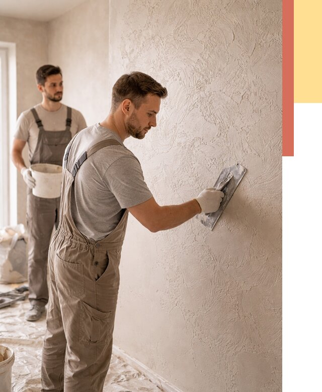 Фактурная штукатурка стен в Великих Луках от 4342 руб./м² — заказать под ключ | ОТДЕЛОЧНИК-Вкл