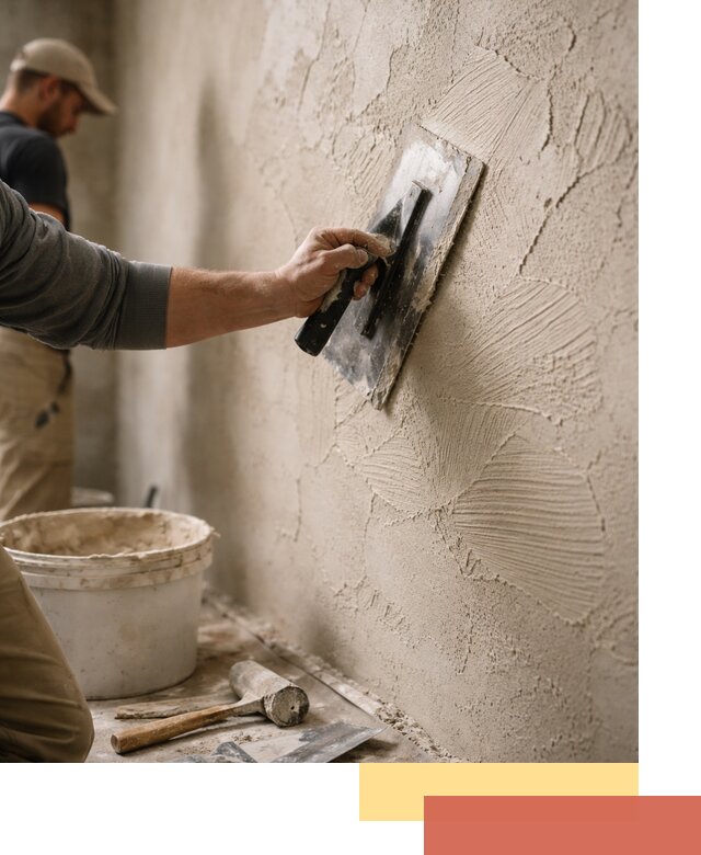 Фактурная штукатурка стен в Великих Луках — монтаж, отделка, реставрация