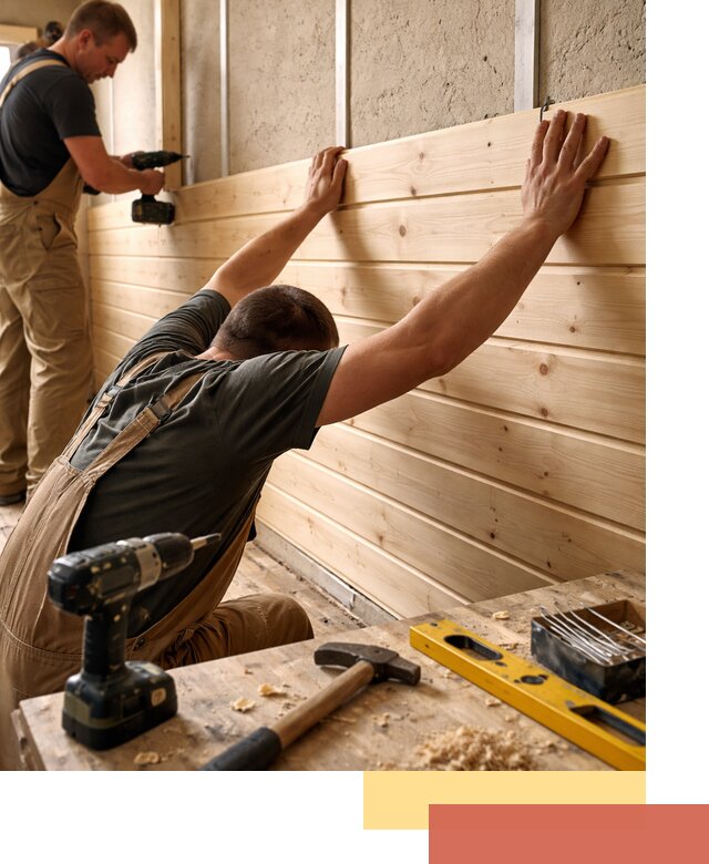 Монтаж деревянной вагонки на стены в Великих Луках быстро и качественно