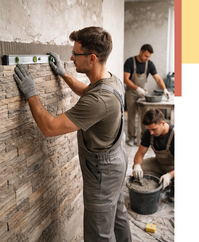 Монтаж искусственного камня в Великих Луках от 4652 руб. под ключ | ОТДЕЛОЧНИК-Вкл