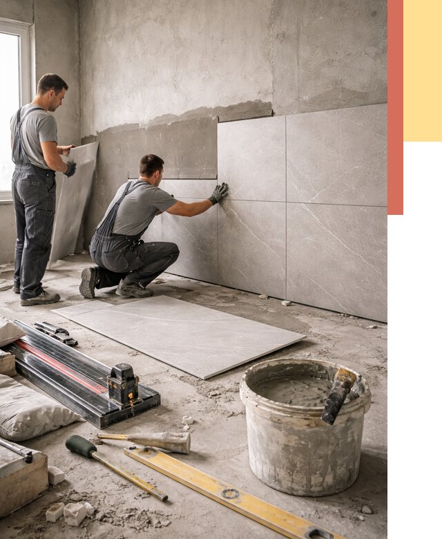 Облицовка стен керамогранитом в Великих Луках от 4342 руб./м² — услуги под ключ | ОТДЕЛОЧНИК-Вкл