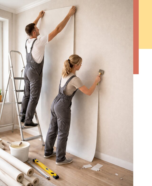 Поклейка флизелиновых обоев в Великих Луках от 6202 руб. | Быстро и недорого — ОТДЕЛОЧНИК-Вкл