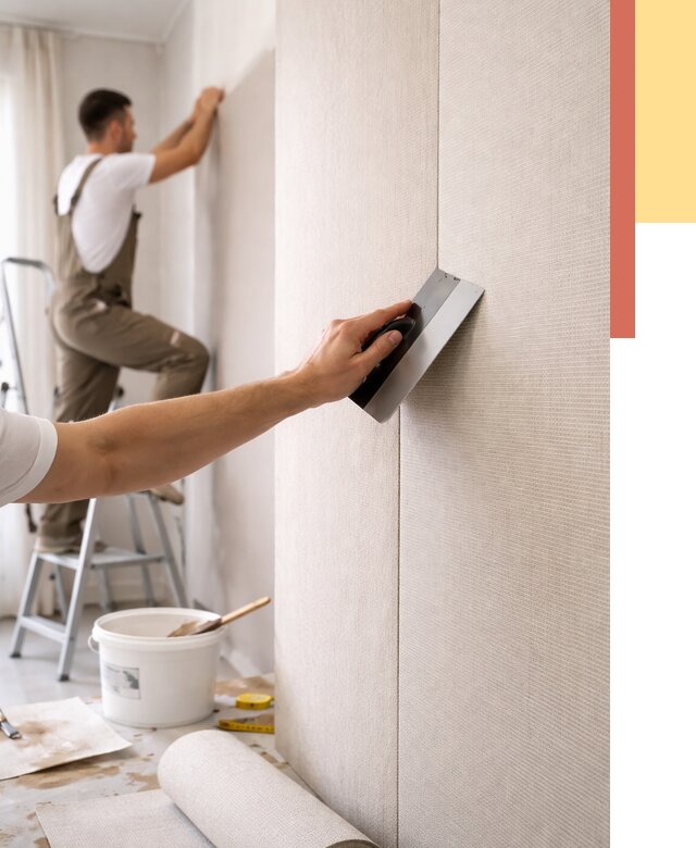 Поклейка текстильных обоев в Великих Луках от 4652 руб. под ключ | ОТДЕЛОЧНИК-Вкл