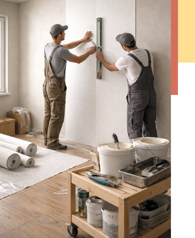 Поклейка стеклообоев в Великих Луках от 6719 руб. за м2 — быстро и недорого | ОТДЕЛОЧНИК-Вкл