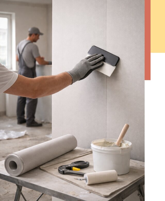 Поклейка обоев под покраску в Великих Луках от 3618 руб. за м2 | ОТДЕЛОЧНИК-Вкл