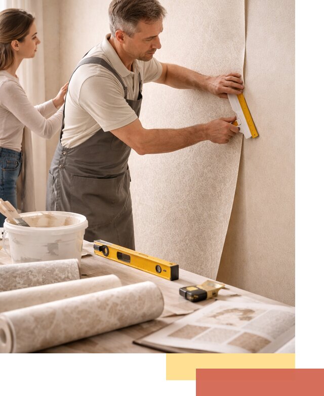 Поклейка обоев с подбором рисунка в Великих Луках