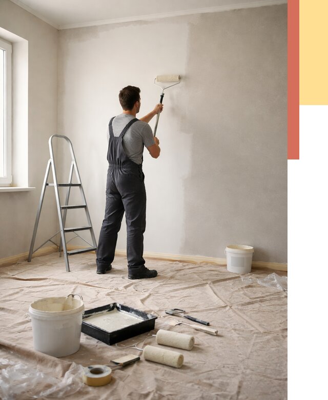 Покраска стен моющейся краской в Великих Луках от 362 руб./м² — быстро и недорого | ОТДЕЛОЧНИК-Вкл