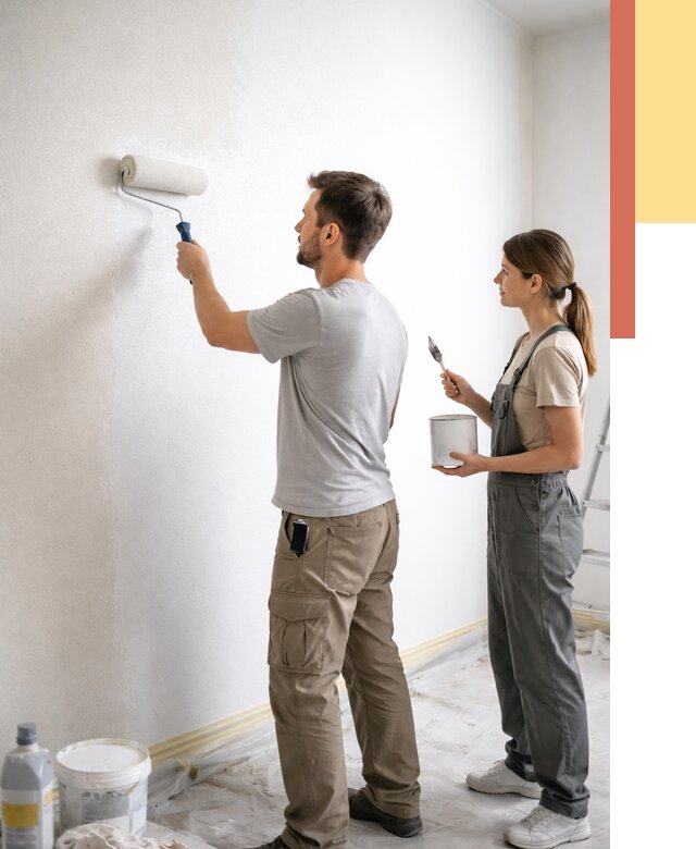 Окраска стен по стеклохолсту в Великих Луках от 4652 руб/м² под ключ | ОТДЕЛОЧНИК-Вкл