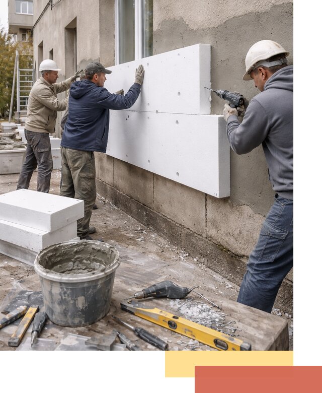 Утепление наружных стен пенопластом в Великих Луках