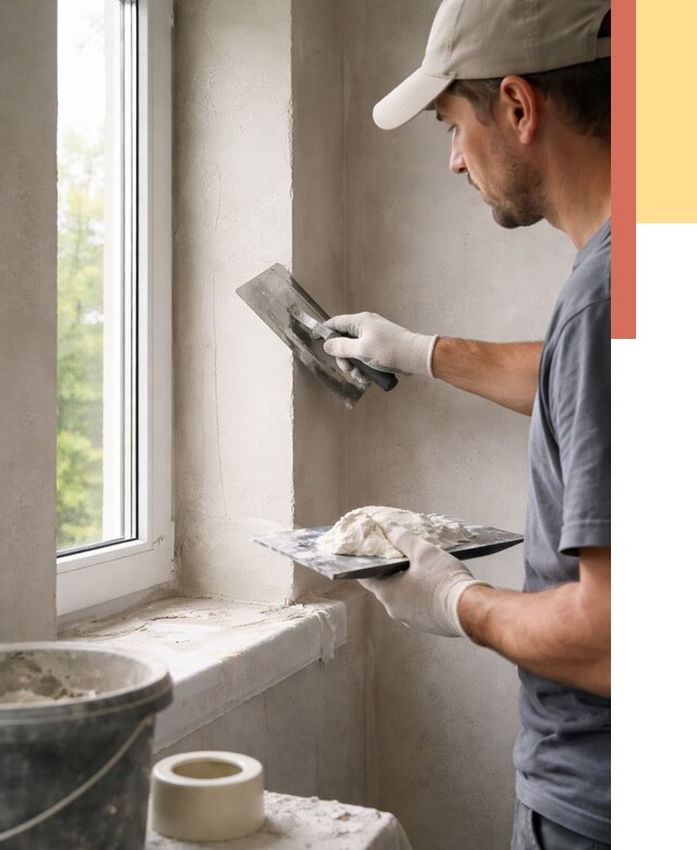 Штукатурка откосов в Великих Луках от 4652 руб/м² — услуги и выравнивание под ключ | ОТДЕЛОЧНИК-Вкл