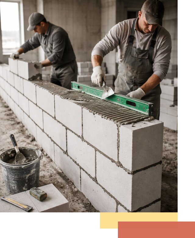 Кладка перегородок из газобетона в Великих Луках быстро и качественно