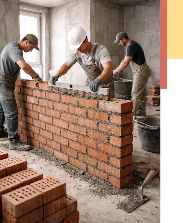 Кладка перегородок из кирпича в Великих Луках от 3618 руб. за м² | ОТДЕЛОЧНИК-Вкл