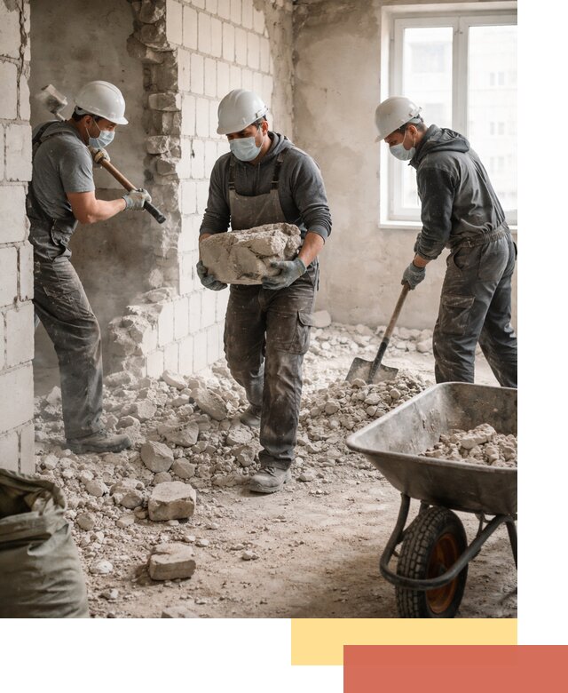 Демонтаж блочных перегородок в Великих Луках быстро и аккуратно