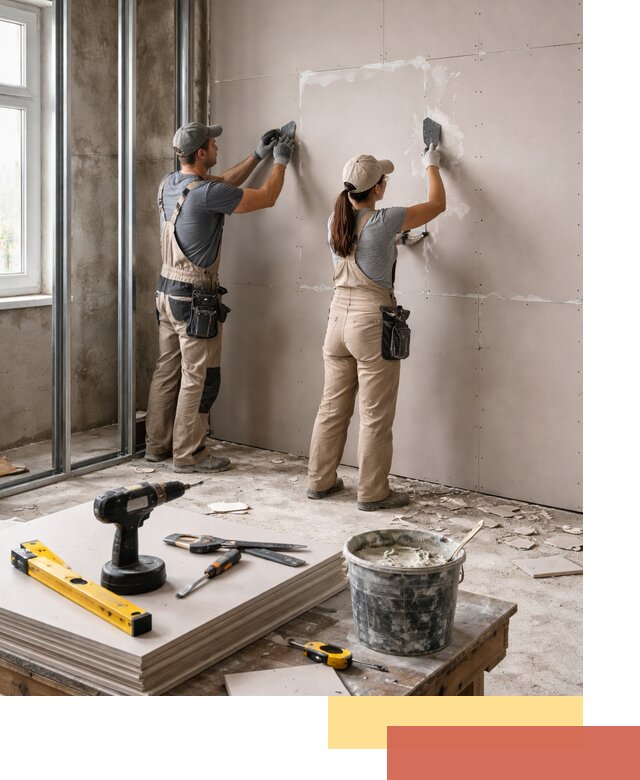 Монтаж двухслойной перегородки из гипсокартона в Великих Луках