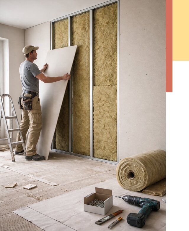 Перегородка из гипсокартона с шумоизоляцией в Великих Луках от 3225 руб. | ОТДЕЛОЧНИК-Вкл