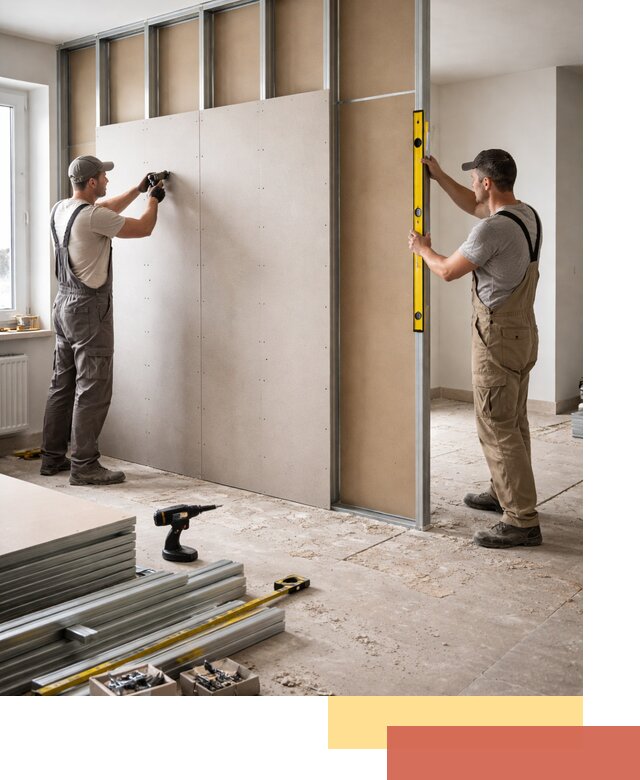 Зонирующая перегородка из гипсокартона под ключ в Великих Луках