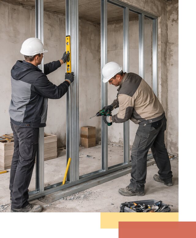 Монтаж каркаса перегородки из профиля в Великих Луках