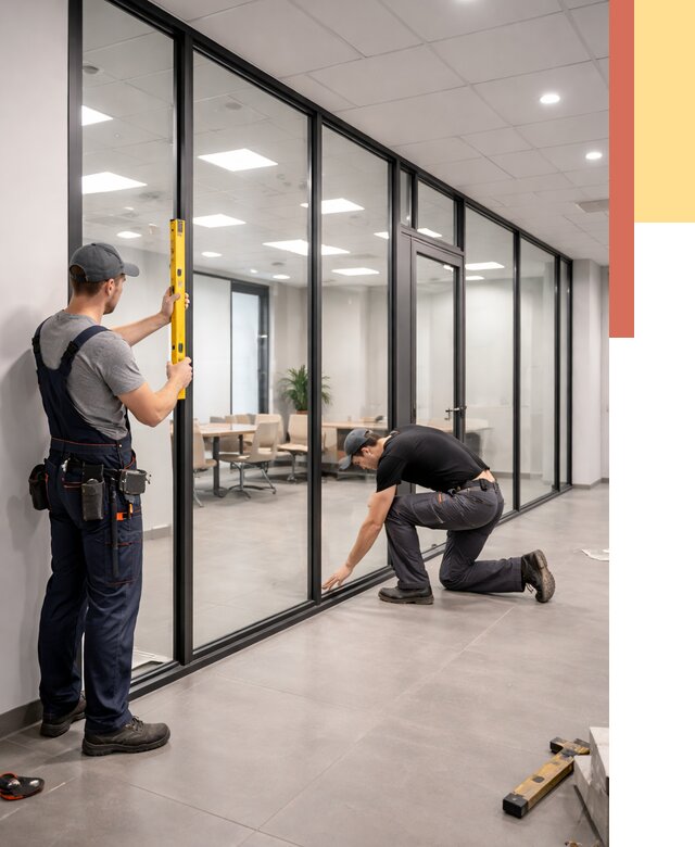 Каркасные стеклянные перегородки в Великих Луках под ключ от 9510 руб. | ОТДЕЛОЧНИК-Вкл