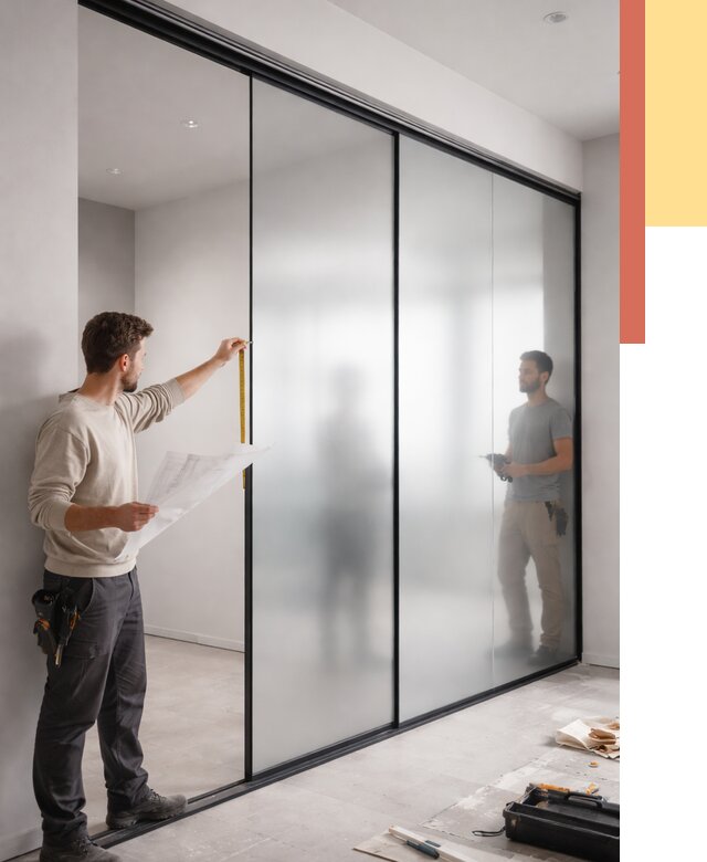 Матовые стеклянные перегородки в Великих Луках от 8786 руб. — монтаж и установка | ОТДЕЛОЧНИК-Вкл