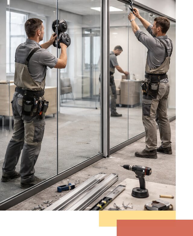 Стеклянные офисные перегородки под ключ в Великих Луках