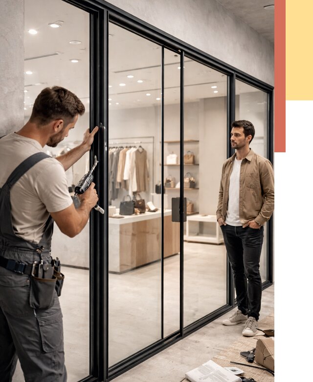 Стеклянные перегородки для магазинов в Великих Луках от 8476 руб. под ключ | ОТДЕЛОЧНИК-Вкл