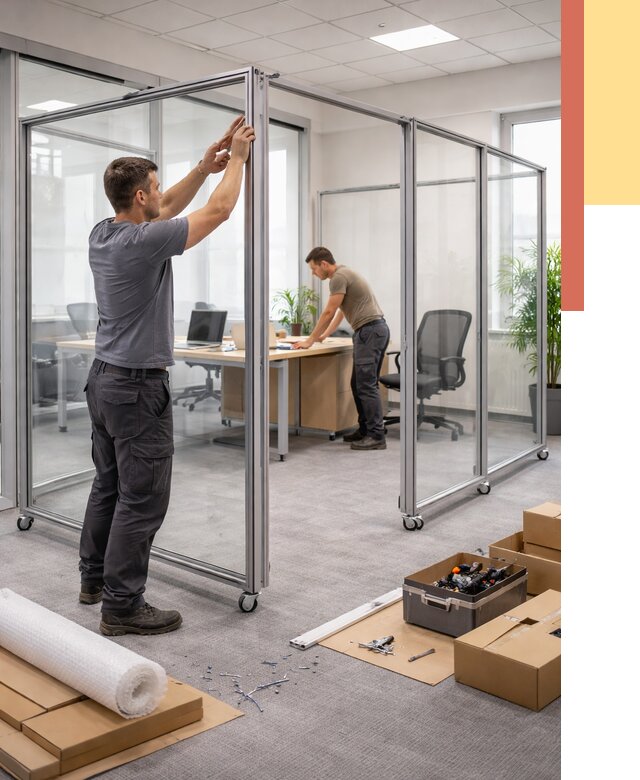 Мобильные офисные перегородки в Великих Луках от 12921 руб. — установка под ключ | ОТДЕЛОЧНИК-Вкл