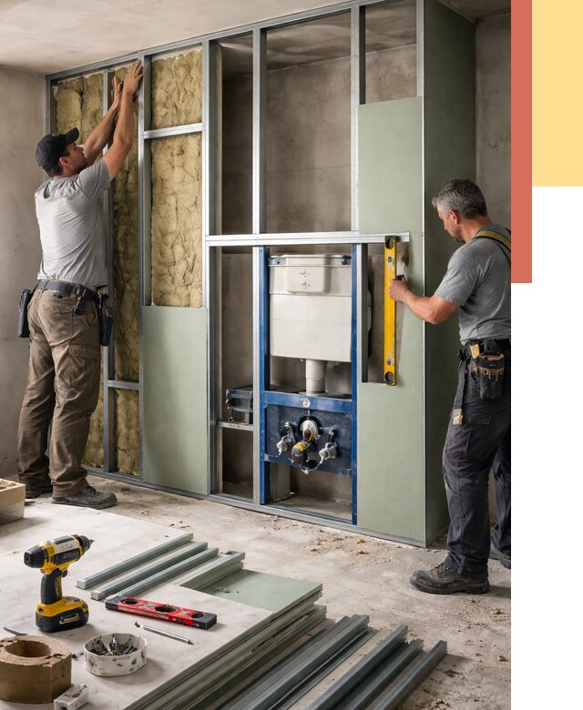 Установка сантехнических перегородок в Великих Луках от 8786 руб. | ОТДЕЛОЧНИК-Вкл