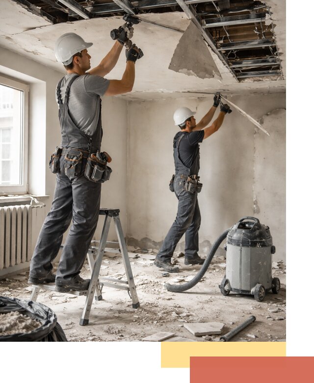 Демонтаж гипсокартонного потолка в Великих Луках быстро и аккуратно