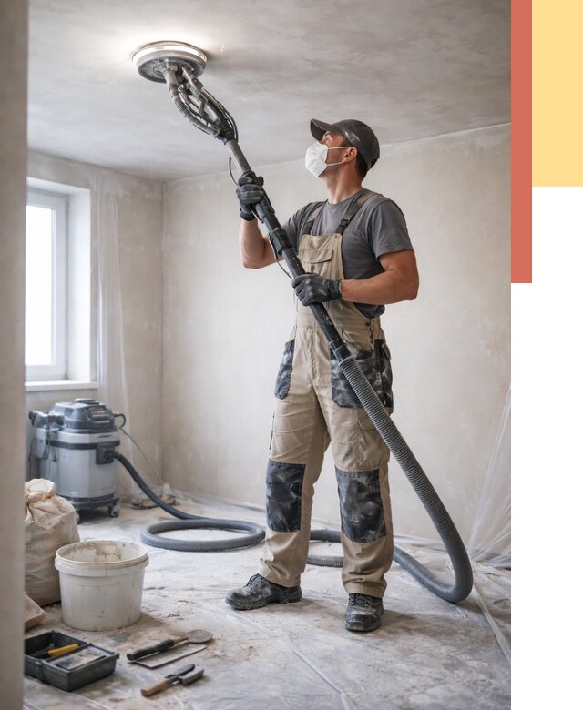 Шлифовка потолка в Великих Луках от 3618 руб. — услуги шлифования потолка | ОТДЕЛОЧНИК-Вкл