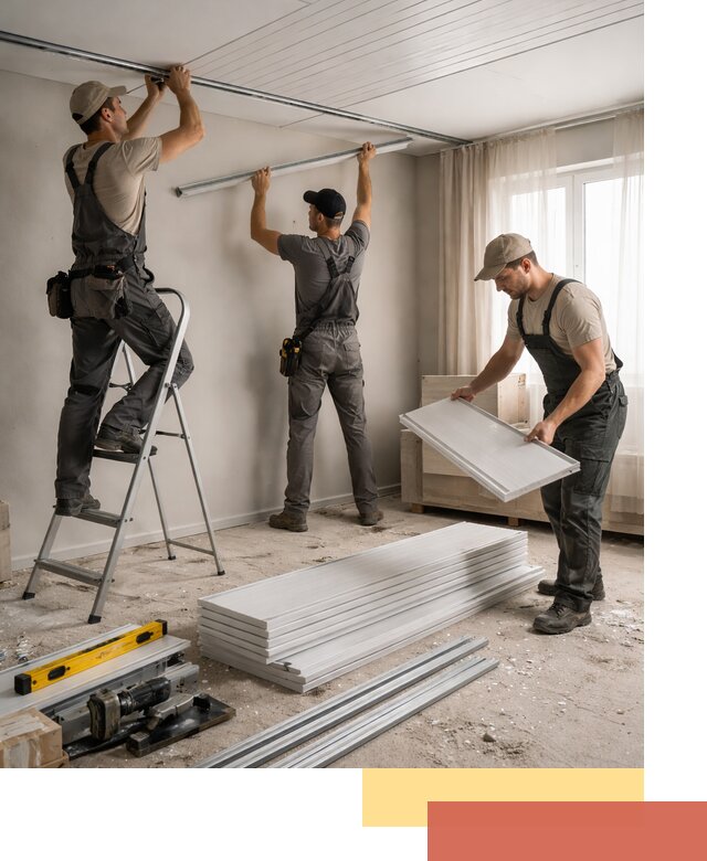 Монтаж потолка из ПВХ панелей в Великих Луках оперативно и качественно