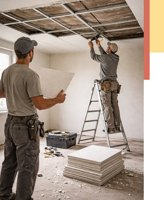 Замена плит подвесного потолка в Великих Луках от 1809 руб. быстро и недорого | ОТДЕЛОЧНИК-Вкл