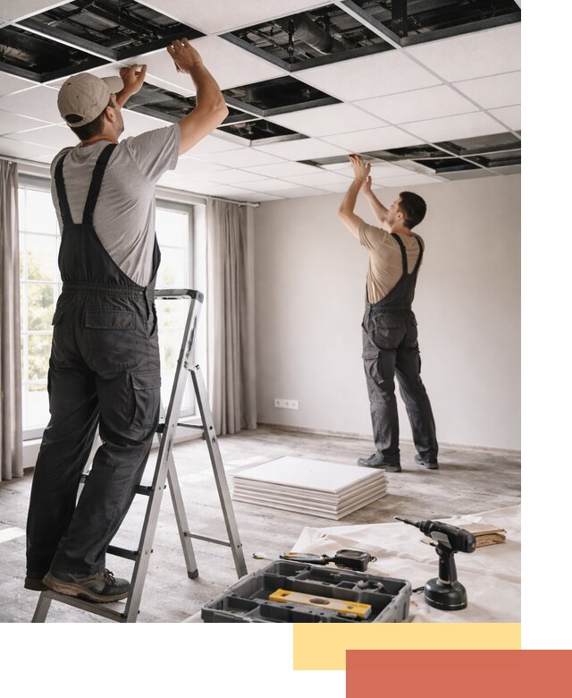 Замена плит подвесного потолка в Великих Луках быстро и качественно