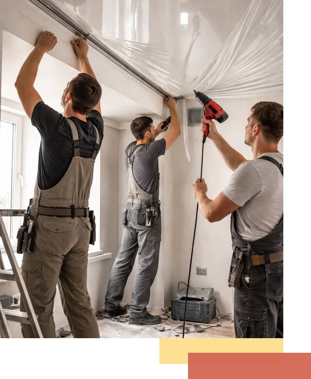 Монтаж глянцевого натяжного потолка в Великих Луках быстро и качественно