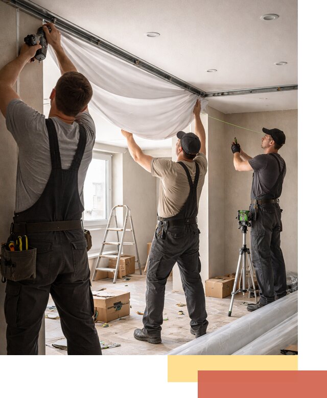 Монтаж парящего натяжного потолка под ключ в Великих Луках