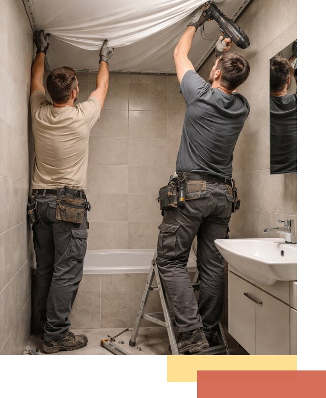 Монтаж натяжного потолка в ванной в Великих Луках быстро и качественно